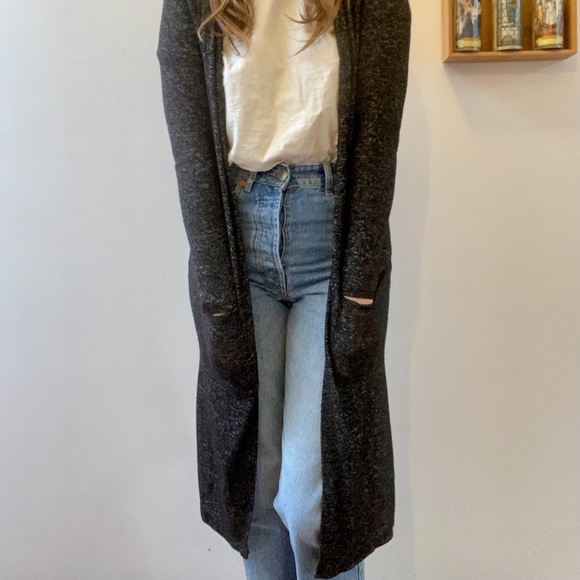 Long Salt & Pepper Cardigan - Picture 2 of 4